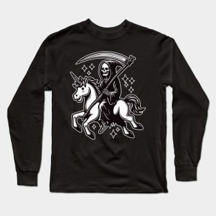 Grim Reaper Ride Unicorn Long Sleeve T-Shirt